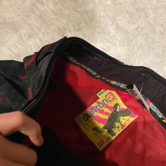 Vintage 90s Burton Dryride Checkered Pattern Flannel Snowpants Small Red Black - Picture 7 of 9